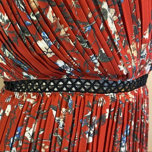 NWOT Lulus Such Sophistication Rust Red Floral Print Pleated Maxi Dress - Picture 16 of 16